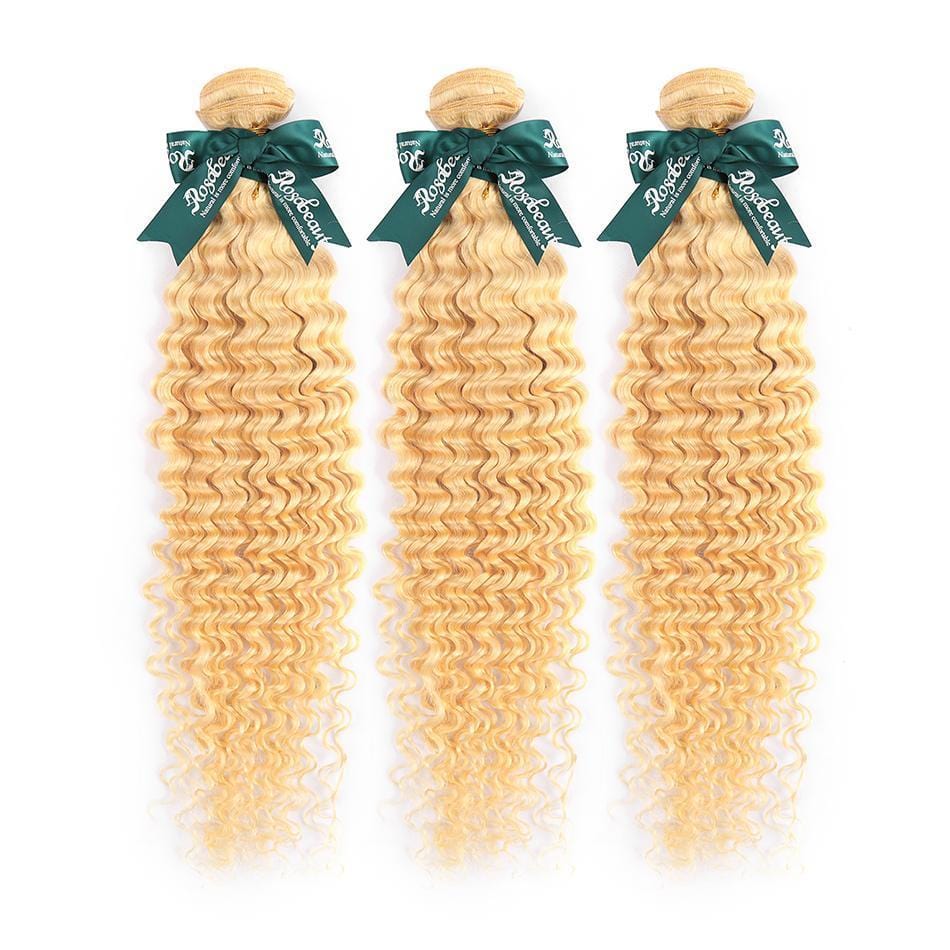 8A #613 Blonde Deep Wave Hair Bundles 1-3 Bundles - wigirlhair
