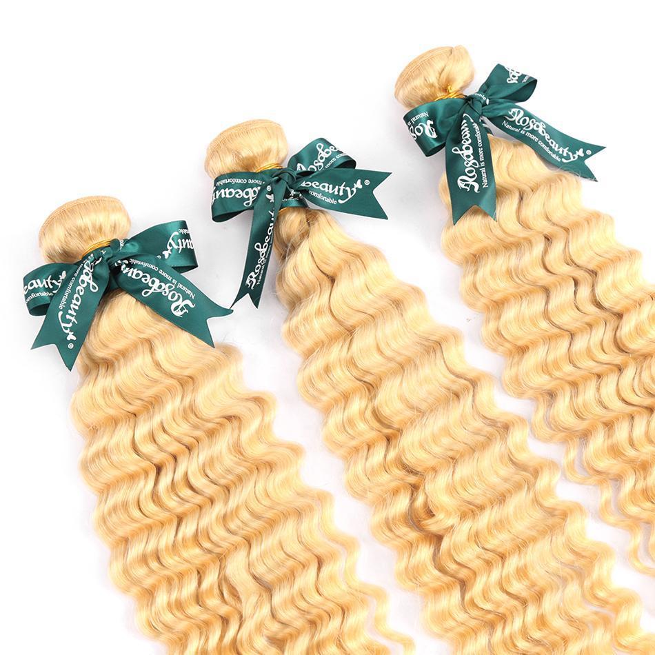 8A #613 Blonde Deep Wave Hair Bundles 4-5 Bundles - wigirlhair