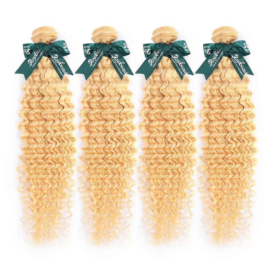 8A #613 Blonde Deep Wave Hair Bundles 4-5 Bundles - wigirlhair