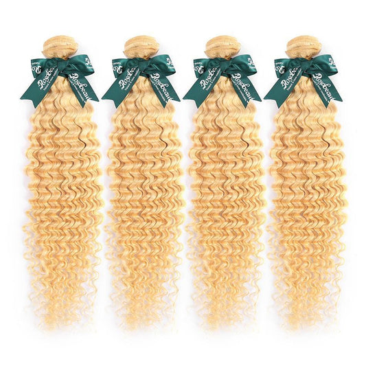 8A #613 Blonde Deep Wave Hair Bundles 4-5 Bundles - wigirlhair