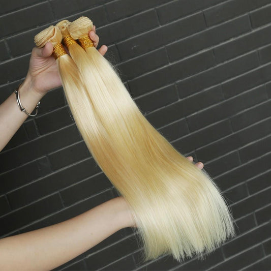 8A #613 Blonde Straight Hair Bundles  4-5 Bundles