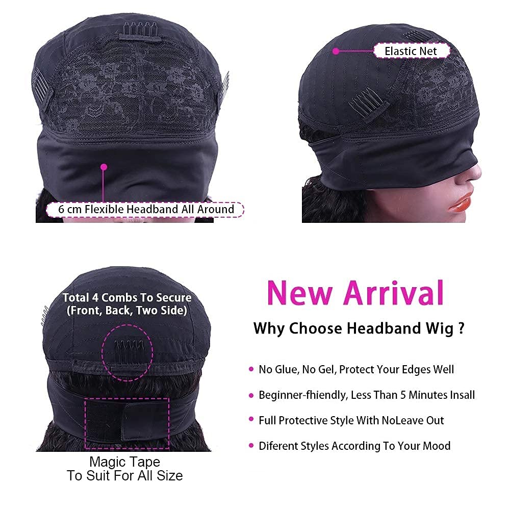 #4/27 Ombre Color Deep Curly Highlight Headband Wig Virgin Human Hair - wigirlhair