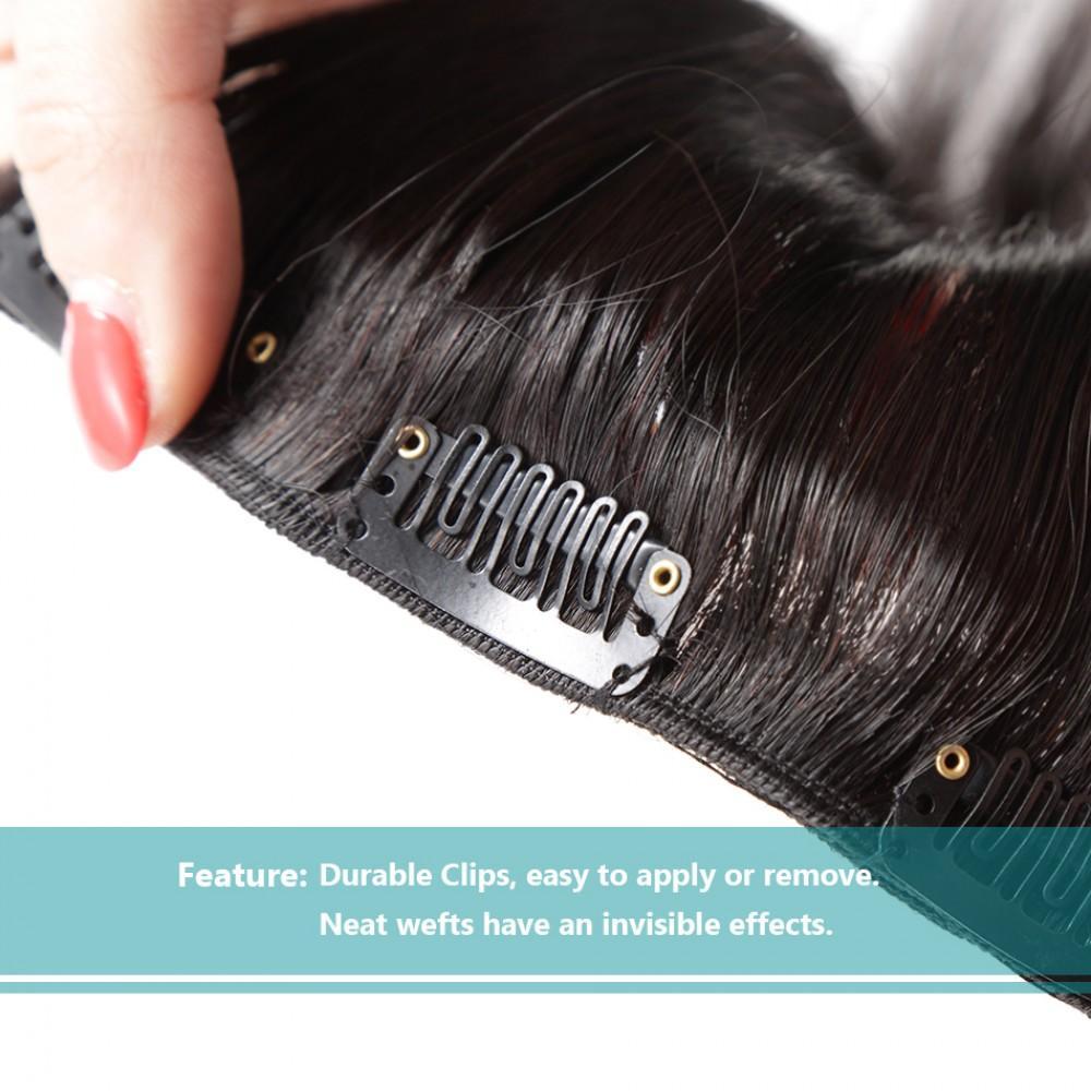 100G Brazilian Hair Straight Clip in Hair Extension #1B #1 #2 #4#613 7PSet