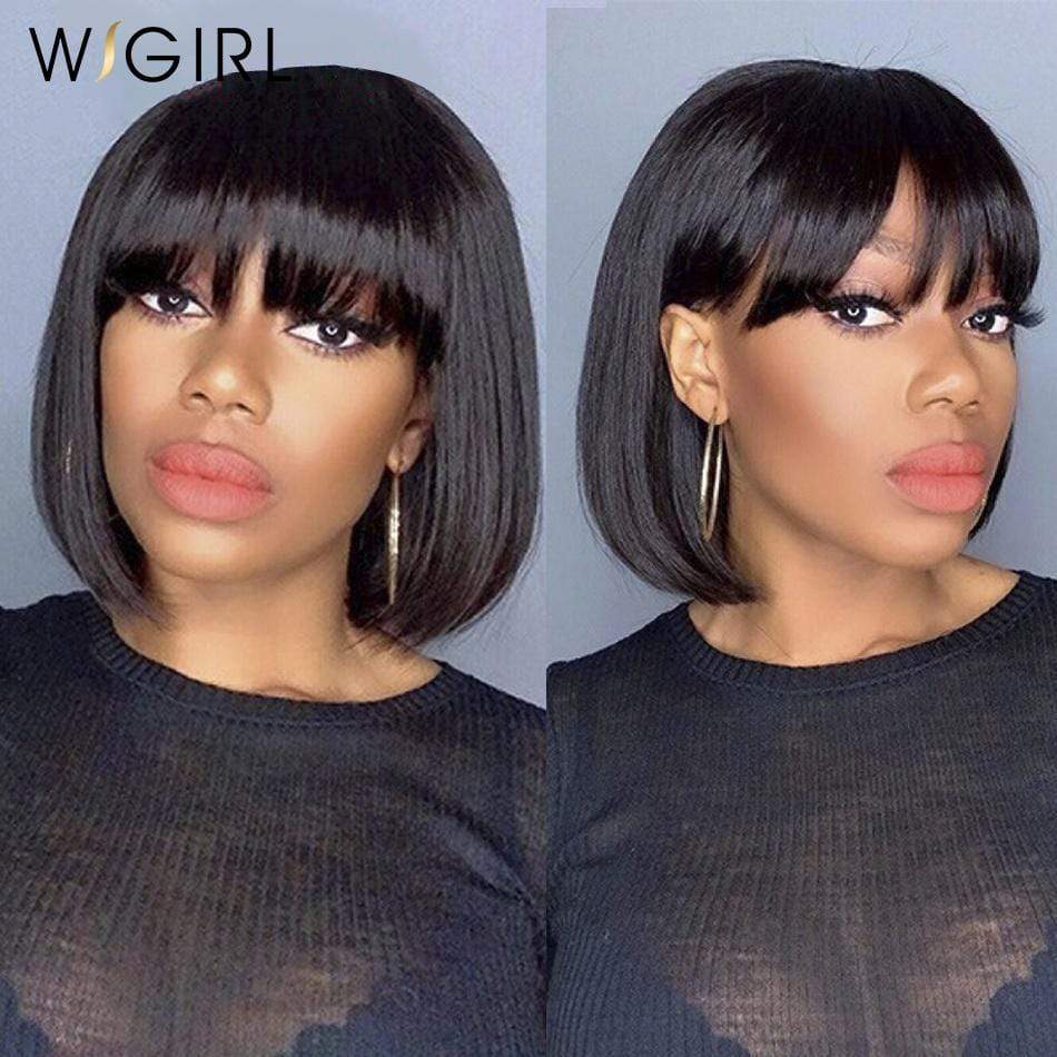 Pixie Cut Bob Bang Wigs Virgin Human Hair - wigirlhair
