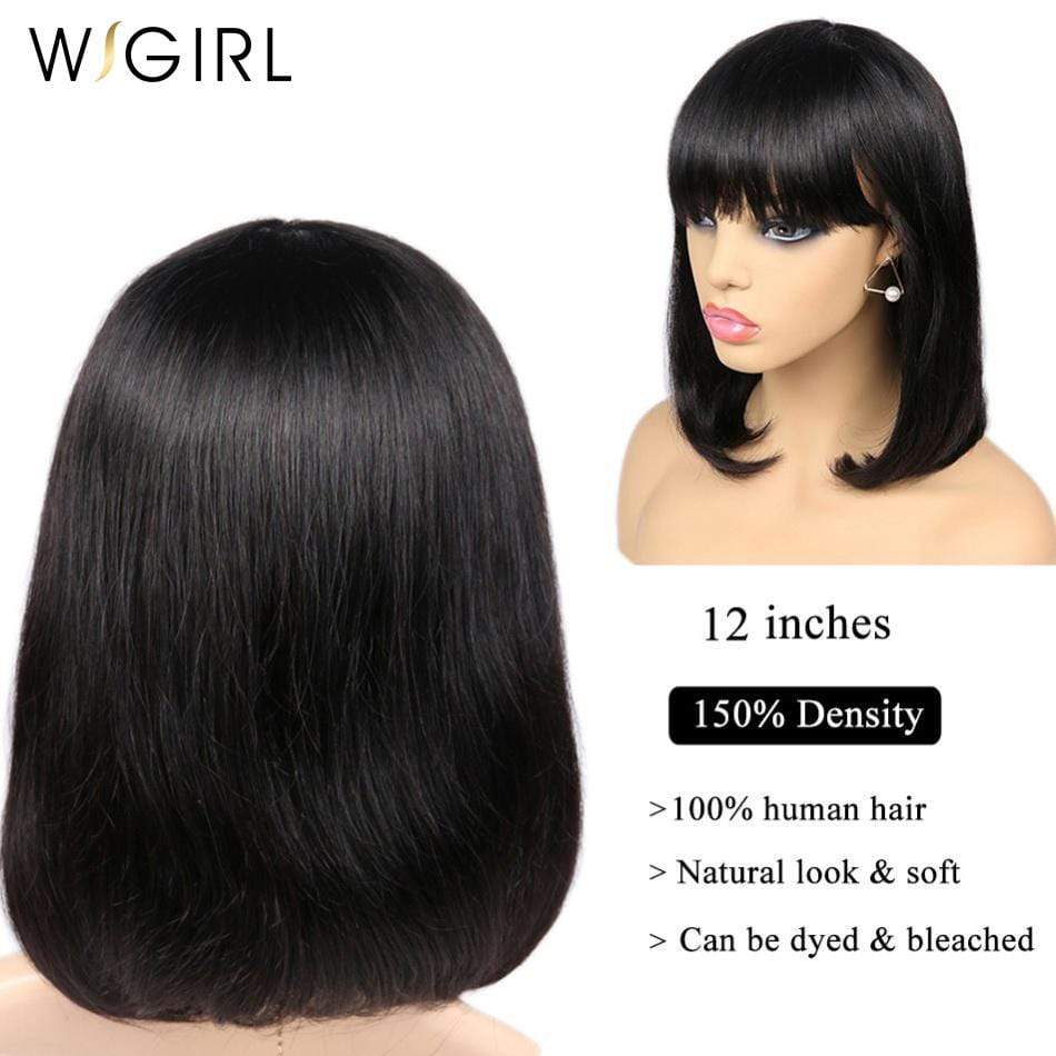 Pixie Cut Bob Bang Wigs Virgin Human Hair - wigirlhair