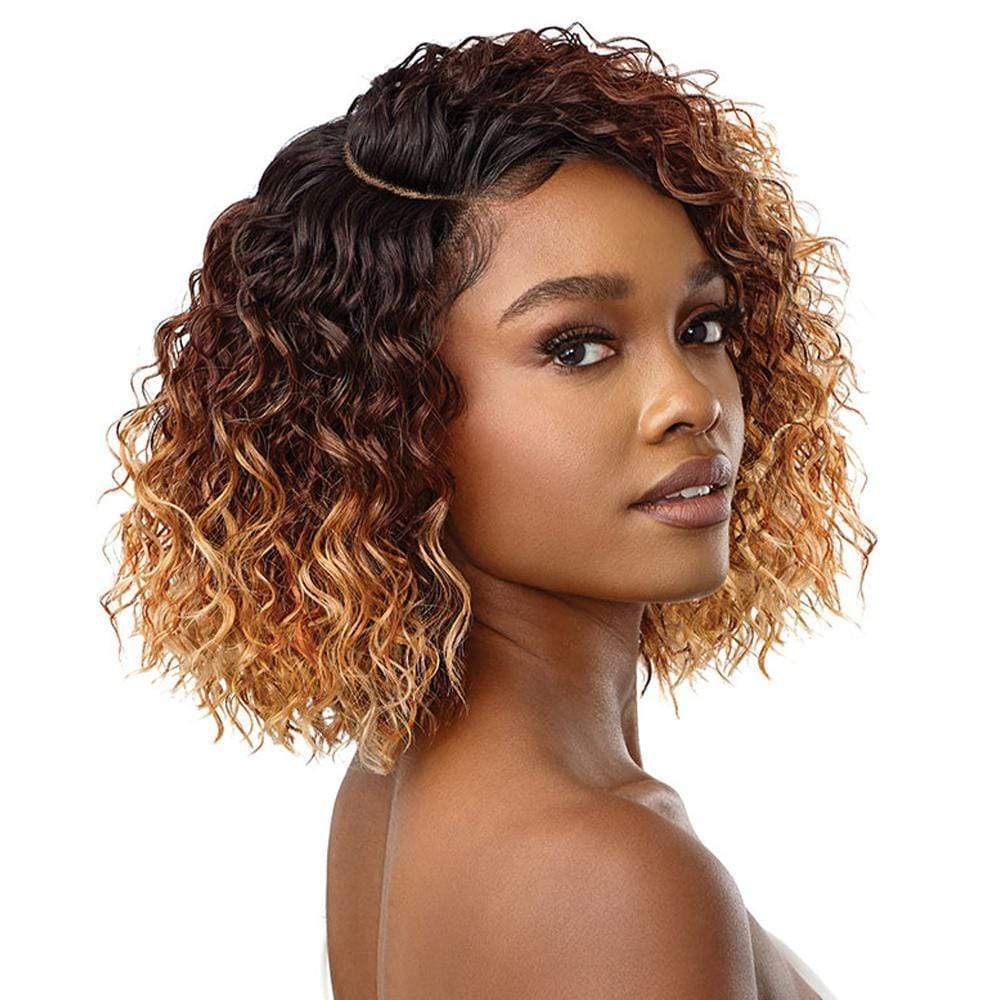 #1B/412 Ombre Color Bob Wig Virgin Human Hair Deep Wave - wigirlhair