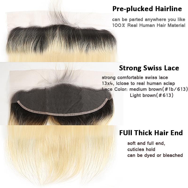 #1B/613 Blonde 13x4 Lace Frontal Straight - wigirlhair