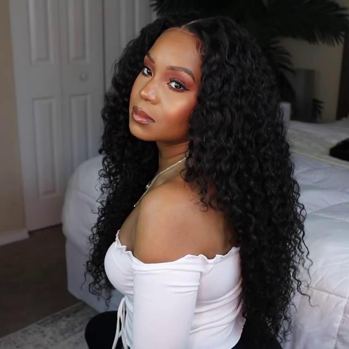 4x4 Lace Front Human Hair Clousre Wigs Deep Wave -R - wigirlhair