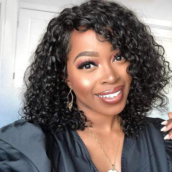 Bob wig human hair lace wig deep curly-wigirlhair