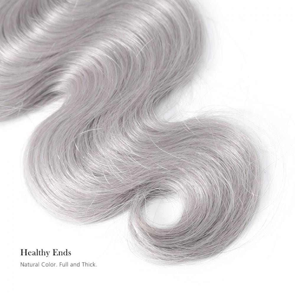 8A Dark Roots T1B/Grey Ombre Grey Straight Hair Bundles 1:9