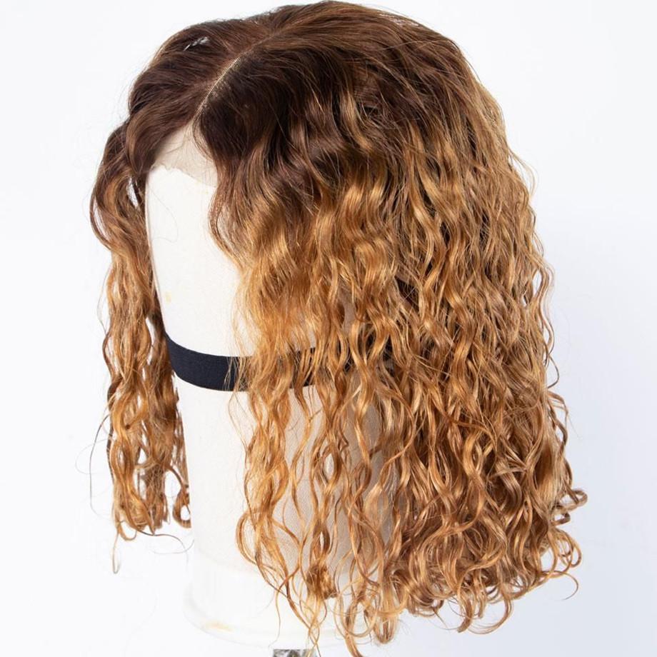 Deep Wave #27 Lace Front Human Hair Wigs 8-16 inch Glueless Bob Short Frontal Wig Brazilan Pre Plucked - wigirlhair