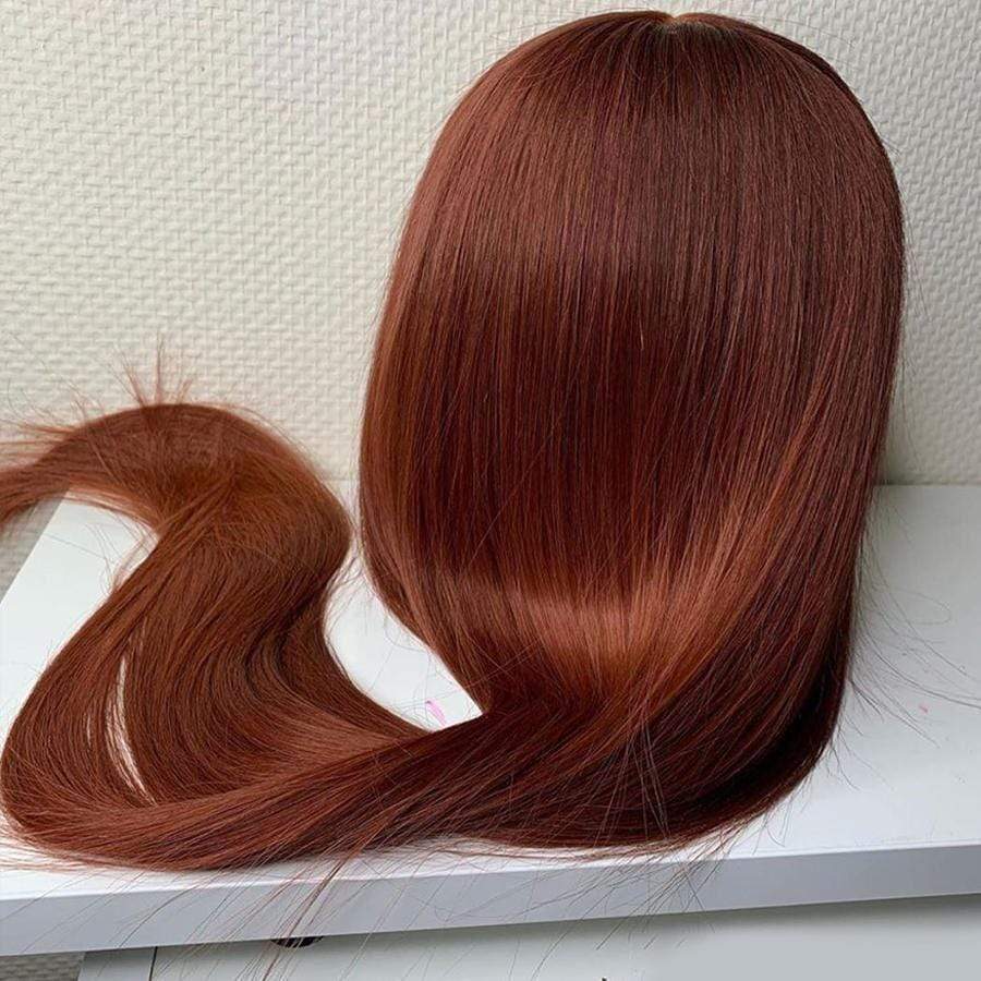 Ginger Straight Lace Front Wig Virgin Human Hair - wigirlhair