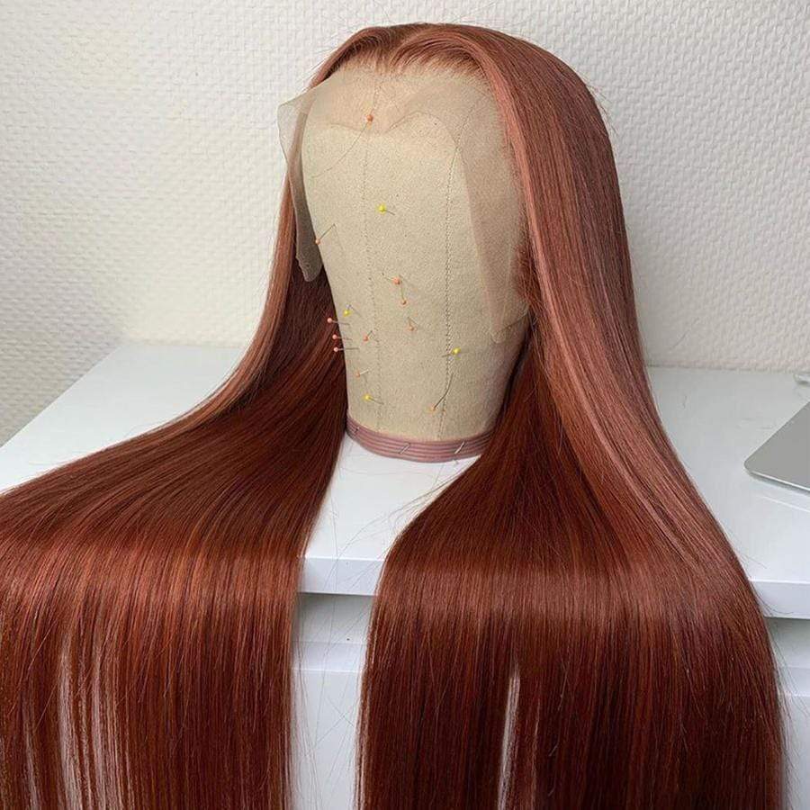 Ginger Straight Lace Front Wig Virgin Human Hair - wigirlhair