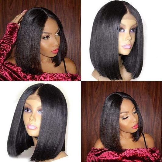 Highlight Mix Color Bob Wig Ombre Human Hair Silky Blunt Cut(Needs Customization) - wigirlhair