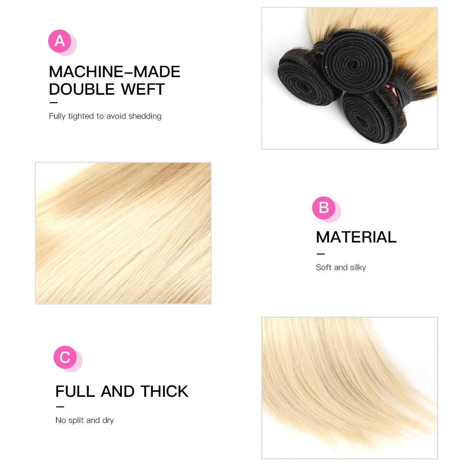 8A #T1B/613 Straight Hair Bundles 1:9 - wigirlhair