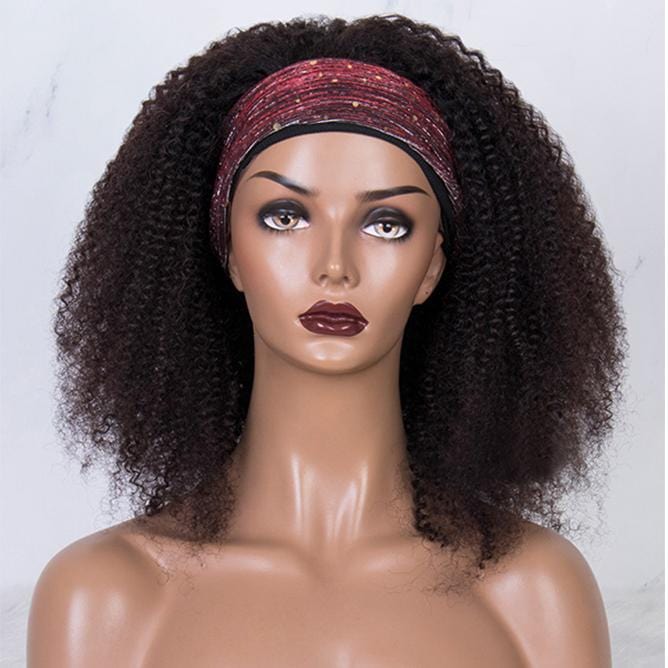 Kinky Curly Headband Wig Virgin Human Hair(Get Free Headband) - wigirlhair
