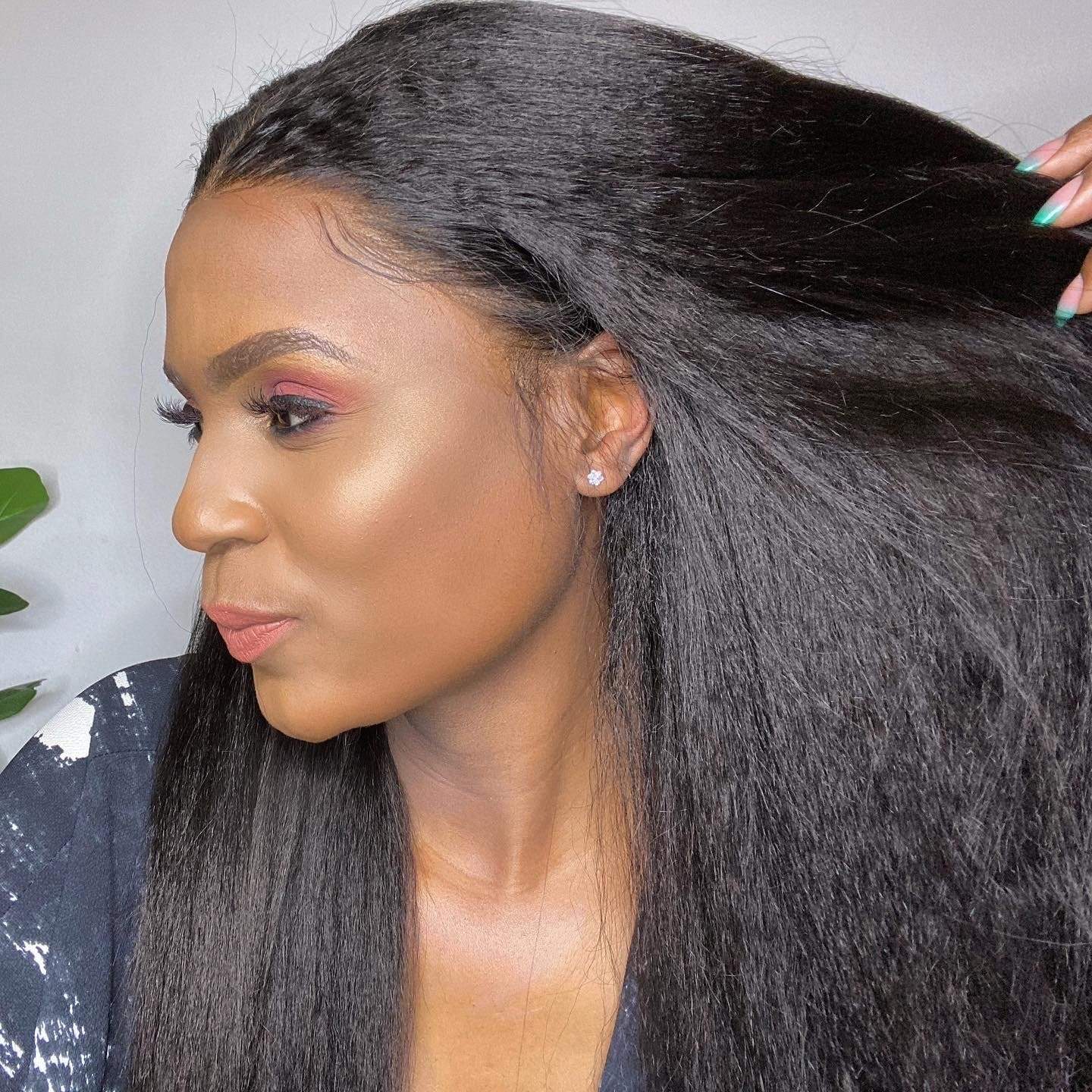 Kinky Straight Lace Front Human Hair Wigs Pre plucked Wig For Women-wigirlhair