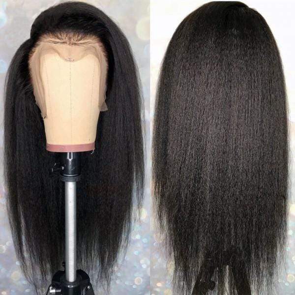 Kinky Straight Lace Front Human Hair Wigs Pre plucked Wig For Women-wigirlhair