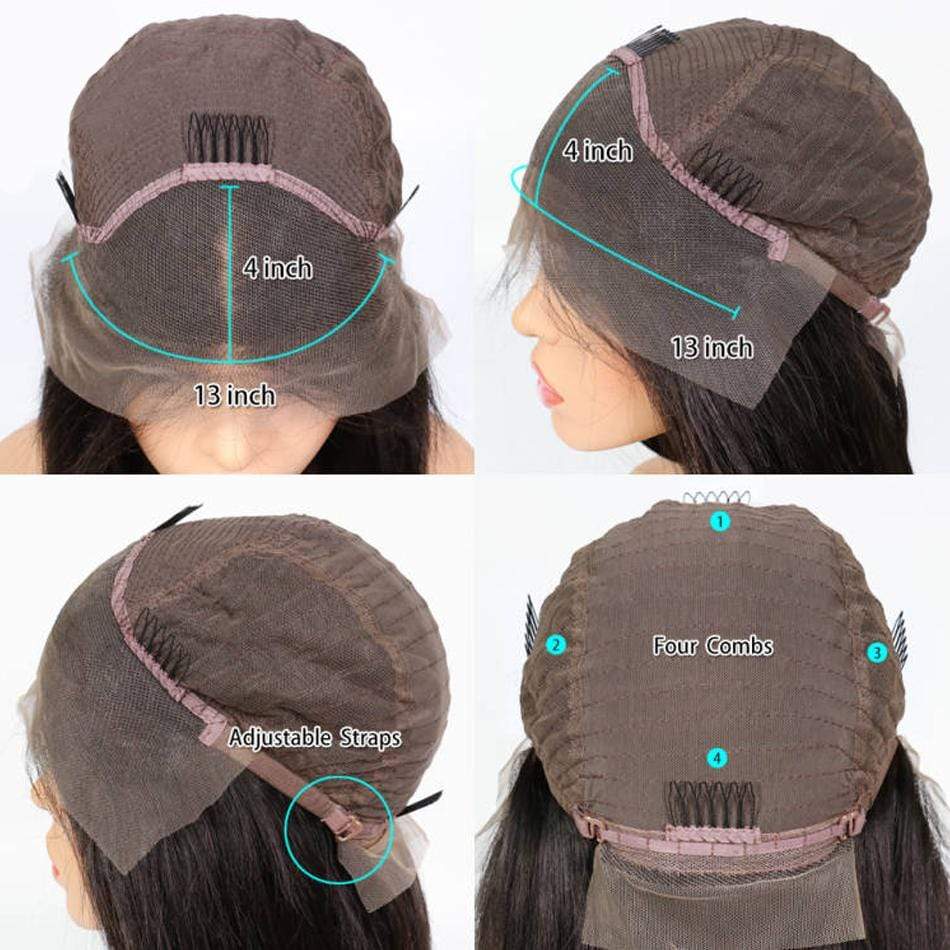 #1B/412 Ombre Color Bob Wig Virgin Human Hair Deep Wave - wigirlhair