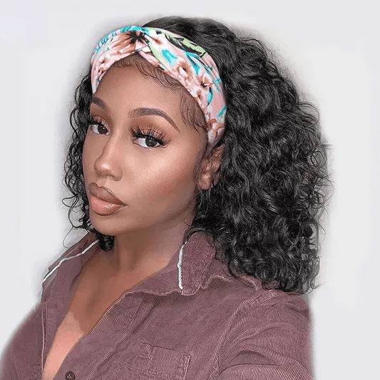 Water Wave Headband Wig Virgin Human Hair(Get Free Headband) - wigirlhair
