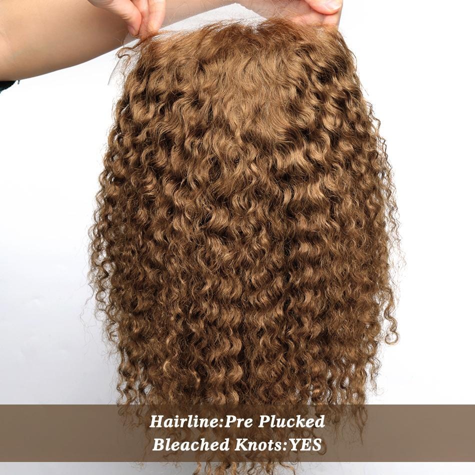 Deep Wave #27 Lace Front Human Hair Wigs 8-16 inch Glueless Bob Short Frontal Wig Brazilan Pre Plucked - wigirlhair