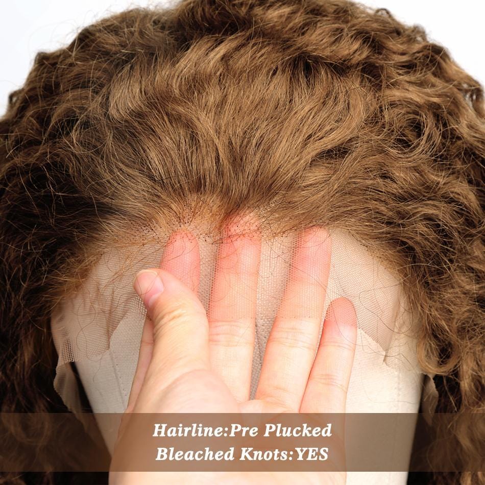 Deep Wave #27 Lace Front Human Hair Wigs 8-16 inch Glueless Bob Short Frontal Wig Brazilan Pre Plucked - wigirlhair