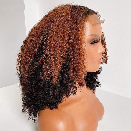 4X4 Water Curly Short Bob Hair Wigs with Baby Hair Remy Hair Frontal Wig-wigirlhair