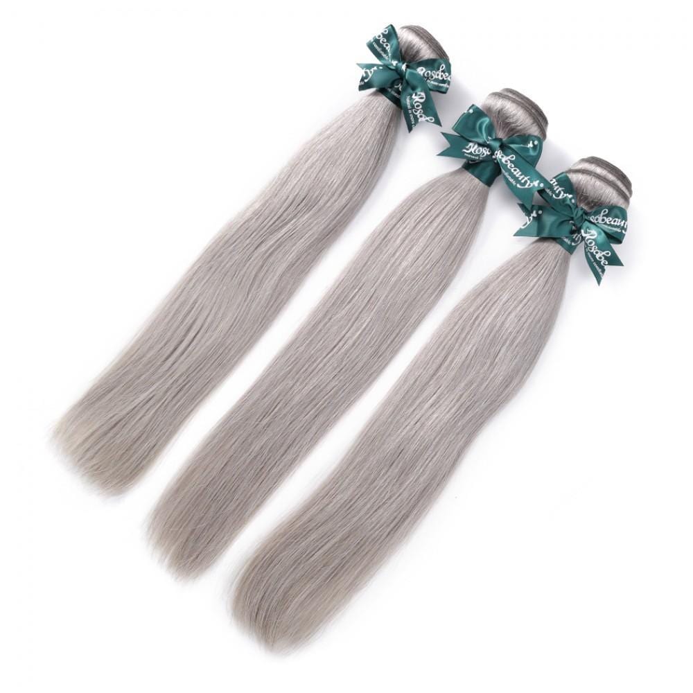 8A Sliver Grey Straight Hair Bundles