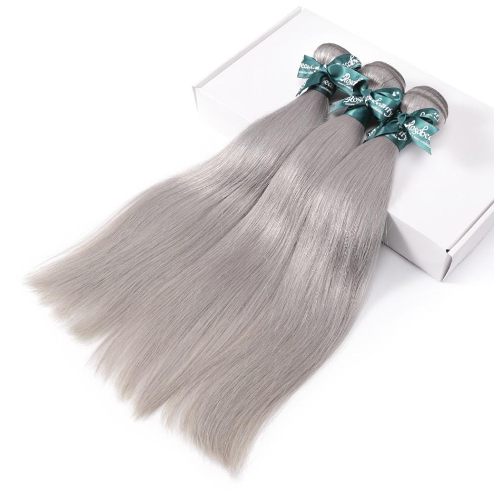 8A Sliver Grey Straight Hair Bundles