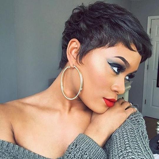 Short Pixie Cut Glueless Wig Straight Human Hair-wigirlhair