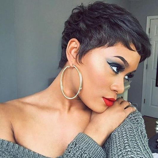 Short Pixie Cut Glueless Wig Straight Human Hair-wigirlhair