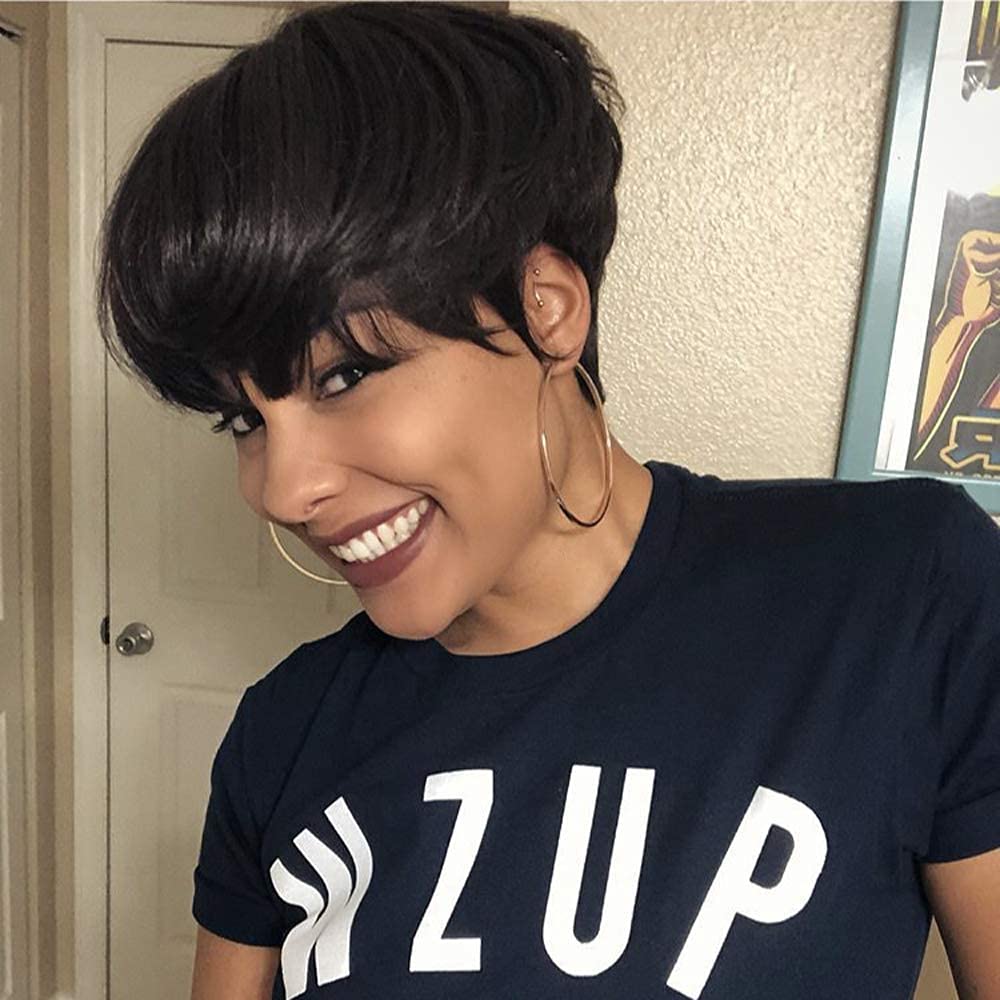 Short Pixie Cut Glueless Wig Straight Human Hair-wigirlhair