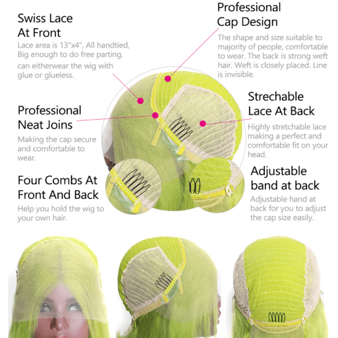 13X4 Colored Straight Hair Bob Wig Brazilian Short Lace Front Wig - wigirlhair