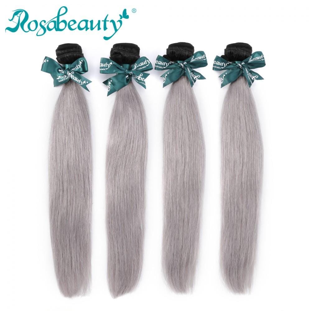 8A #T1B/Grey Straight Hair Bundles 1:9