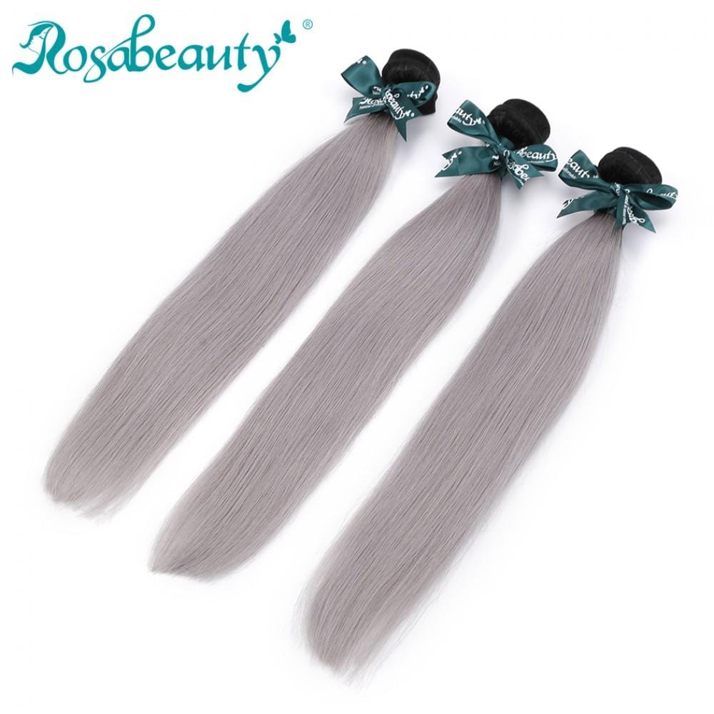 8A #T1B/Grey Straight Hair Bundles 1:9