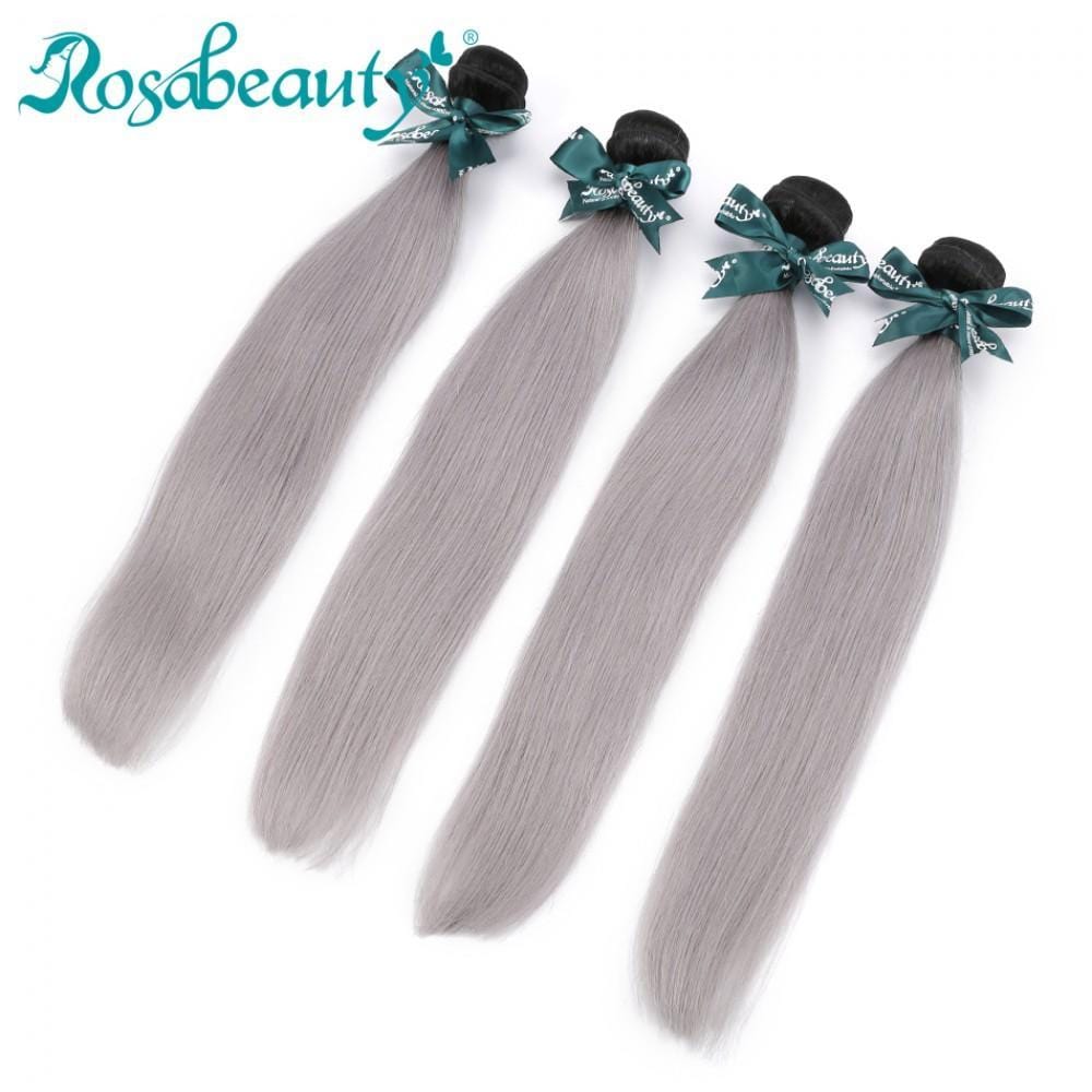 8A #T1B/Grey Straight Hair Bundles 1:9