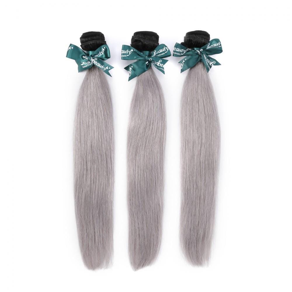 8A #T1B/Grey Straight Hair Bundles 1:9