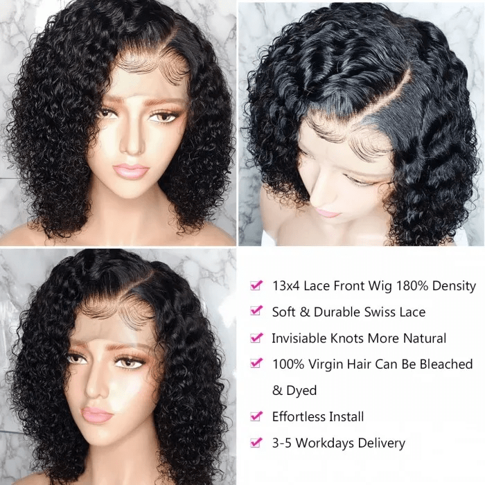 T Part 13x4 Pixie Cut Curly Bob Wig Virgin Human Hair-wigirlhair