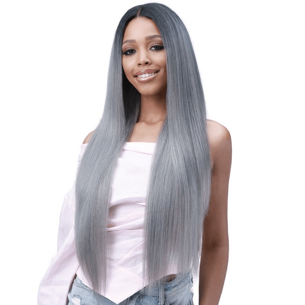 T Part Grey Virgin Hair Straight Lace Frontal Wig - wigirlhair