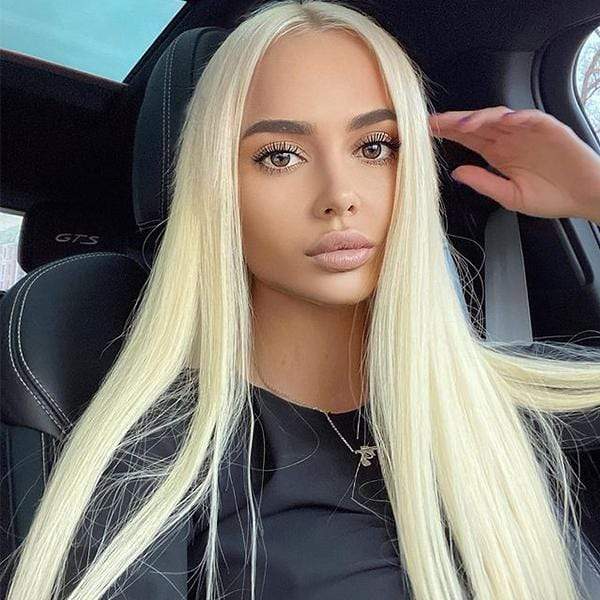 T Part #613 Straight Blonde Hair Lace Front Wig Virgin Human Hair - wigirlhair