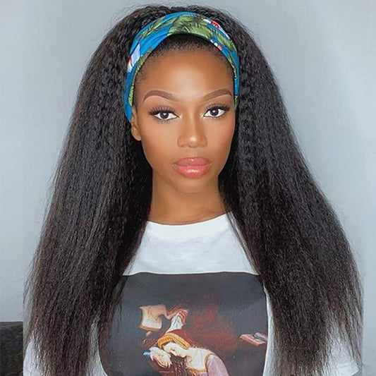 Throw On & Go | Kinky Straight Headband Wig Virgin Human Hair(Get Free Headband) - wigirlhair