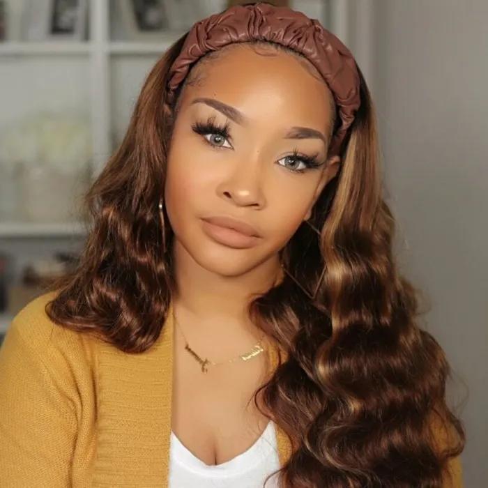 #1B/412 Ombre Color Body Wave Headband Wigs Virgin Human Hair - wigirlhair