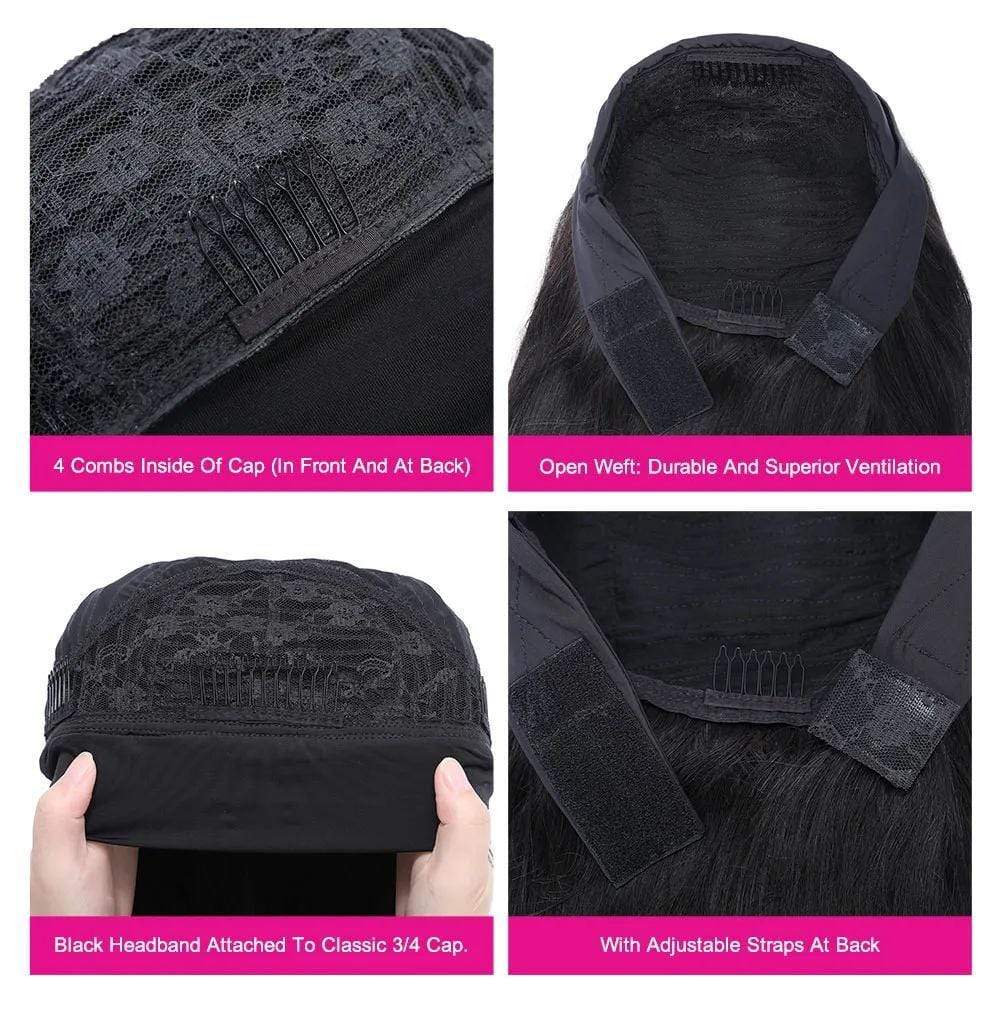 #1B/412 Ombre Color Highlight Straight Headband Wigs Virgin Human Hair - wigirlhair