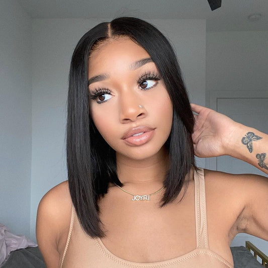 13x4 150% Bob Wig Straight Glueless Human Hair Silky Blunt Cut-wigirlhair