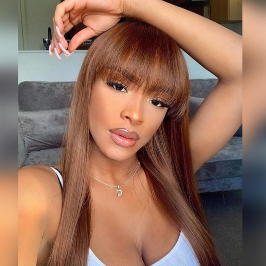 Mix Color Highlight Bang Wig Virgin Human Hair-wigirlhair