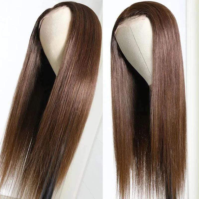 4x4 #4 Blonde Straight Human Hair Lace Front Wig - wigirlhair