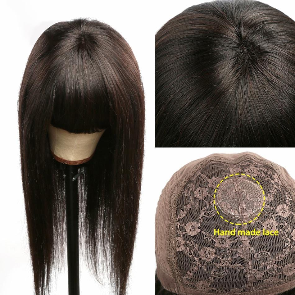 Silk Base Top Bang Wig Virgin Human Hair - wigirlhair