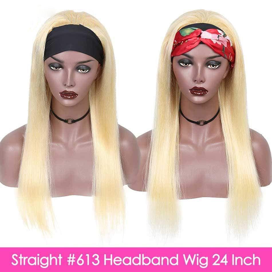 613 Blonde Headband Wig Straight Virgin Human Hair-wigirlhair
