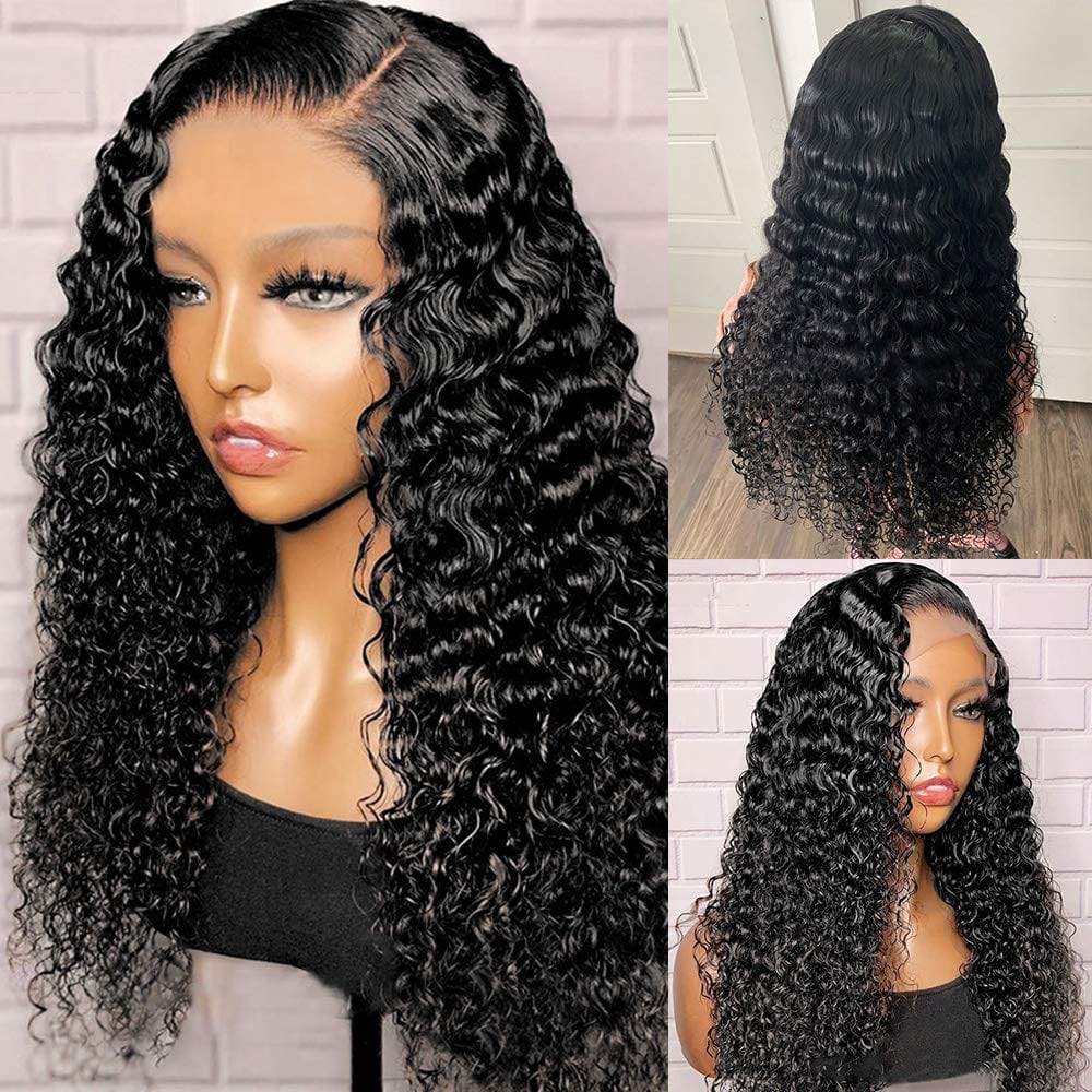 13x4/T Part Deep Wave Lace Front Wig Virgin Human Hair Pre-Plucked With Baby Hair-wigirlhair