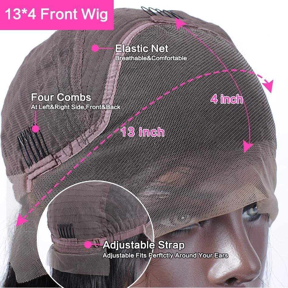 #4/27 Straight Bob Lace Wig Ombre Human Hair Silky Blunt Cut - wigirlhair